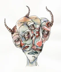 Mehrere Surreale Gesichter