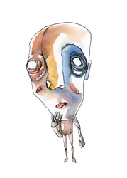 Nachdenkliche abstrakte Figur