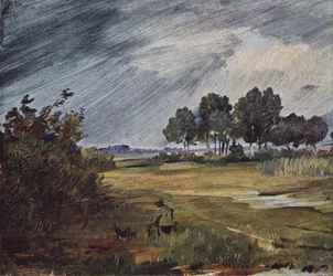 Landschaft mit Regen