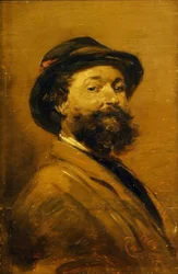 Selbstbildnis in Graubraun