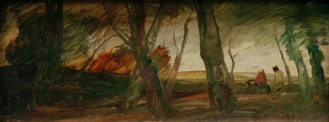 Spätherbstlandschaft mit zwei Figuren