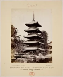 Tempelgebäude von Asaxa in Yedo (Edo)
