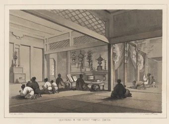 Andachten im Großen Tempel, Simoda, 1855