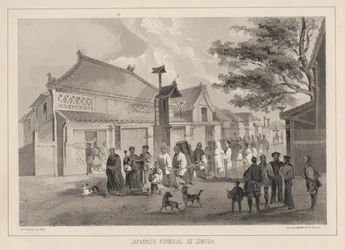 Japanische Beerdigung in Simoda, 1855