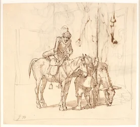 Don Quixote besteigt sein Pferd