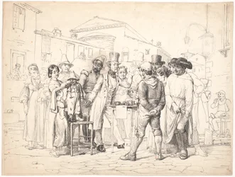 Ein Scharlatan verkauft Schuhcreme, Rom