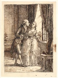 Ein junges Ehepaar. Kronprinz Frederik (Fre. 5) isst auf Charlottenborg Kirschen mit Kronprinzessin Louise