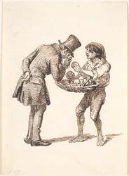 Italienischer Orangenverkäufer und der kritische Kunde