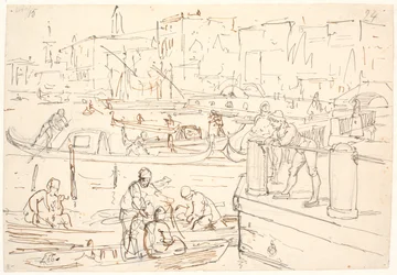 Szene am Ufer in Venedig