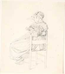 Sitzende ältere Italienerin