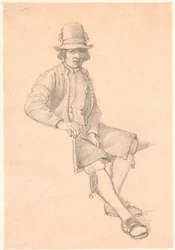 Sitzender junger Dalkarl