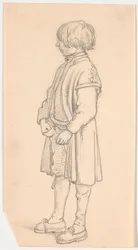 Studien eines stehenden schwedischen Jungen