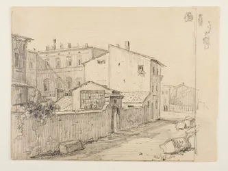 Vicolo delle Colonette di Barberini und Thorvaldsens kleine Ateliers vor dem Palazzo Barberini