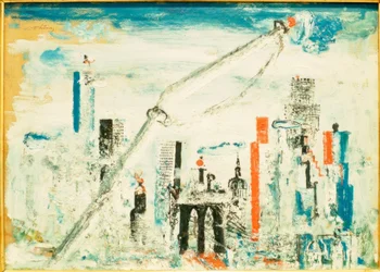 New York, Manhattan mit Kran