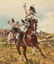 General Seydlitz gibt das Signal zum Angriff bei Rossbach, 5. November 1757