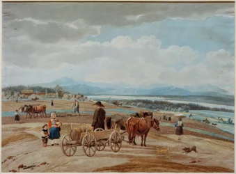 Bauernfuhrwerk in den Voralpen