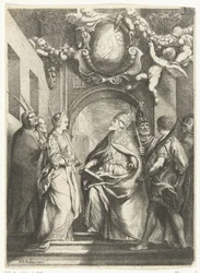 Der heilige Gregor der Große mit vier weiteren Heiligen