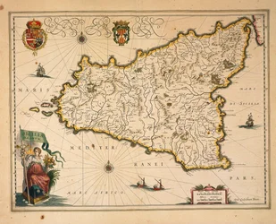 Karte von Sizilien (aus Regionum Italiae)