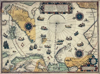 Karte der Polarregionen, von dem niederländischen Kartographen Willem Janszoon Blaeu