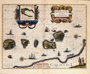 Karte der Molukkeninseln östlich von Indonesien (Gravur)