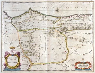 Spanische Provinz Asturien, Kastilien und León, einschließlich der Städte Oviedo, León, Santander, Valladolid, in 