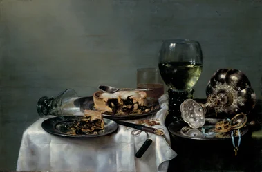 Frühstückstisch mit Brombeerkuchen, 1631