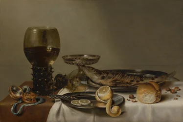 Stillleben mit einem Römer und einer Uhr
