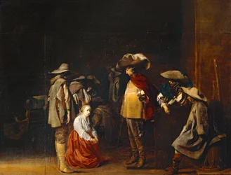 Wachposten mit Frau, die die Soldaten anfleht, auch genannt Die Marodeure