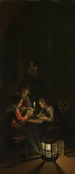 Linkes Panel eines Triptychons: Allegorie der Kunstausbildung