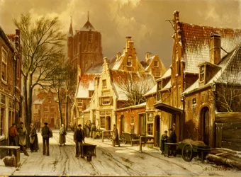 Eine Winterstraßenszene