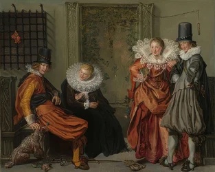 Elegante Paare sich den Hof machend