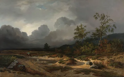 Landschaft mit aufziehendem Gewitter