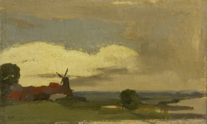 Landschaft mit der Mühle von Wijk bei Duurstede