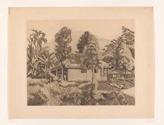 Haus in Bogor mit einem Berg im Hintergrund