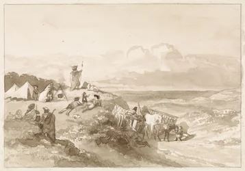 Biwak in hügeliger Landschaft