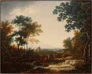 Landschaft mit Ruinen und Figurenstaffagen