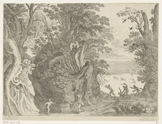Landschaft mit bewaffnetem Überfall