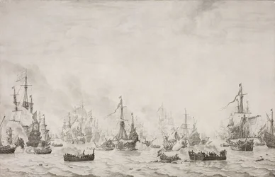 Die Schlacht bei den Downs gegen die spanische Armada, 21. Oktober 1639
