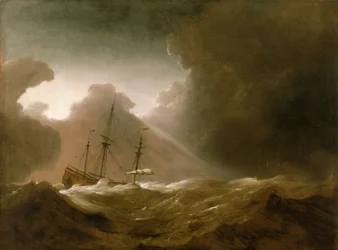 Ein niederländisches Schiff vor einem Sturm, ca. 1690