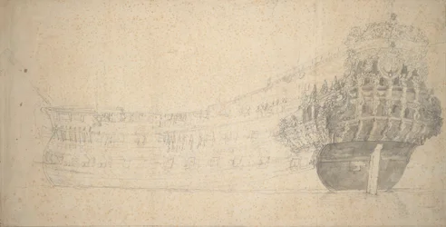 Porträt eines französischen Zweideckers. Gebaut in Holland 1666-67, ca. 1667