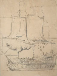 Porträt eines englischen Dreideckers, um 1685