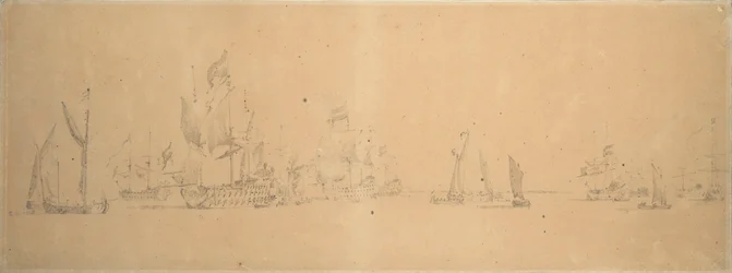 Die niederländische Flotte bei leichtem Wind, ca. 1666