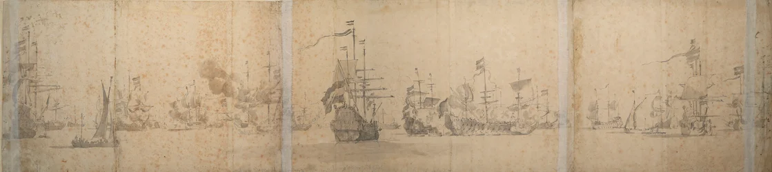 Die niederländische Flotte vor der Küste Hollands im November 1664