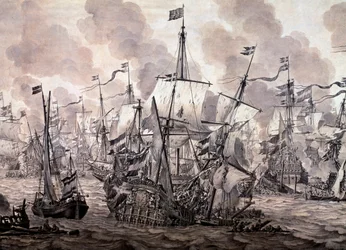 Die Schlacht im Öresund zwischen der niederländischen und der schwedischen Flotte, 8. November 1658 (Detail)