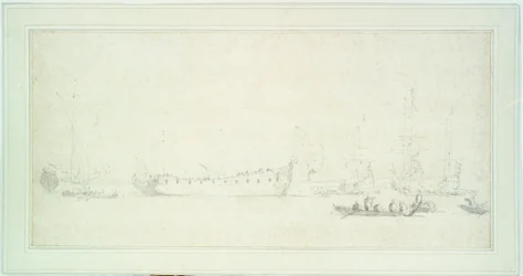 Der Stapellauf eines englischen Schiffes, wahrscheinlich die 