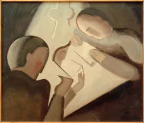Lesende unter der Lampe I