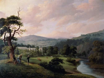 Bolton Abbey vom Fluss Wharfe