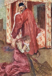 Shakespeares Romeo und Julia: Akt III, Szene V (Farblithografie)