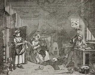 Leidender Dichter, nach einem Gemälde von William Hogarth