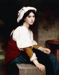 Italienisches Mädchen an einem Brunnen, 1870